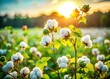 © Buakung - close-up view of lush green cotton plants swaying gently in sunlight