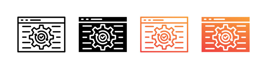 Development Multi Style Icon Set Vector 