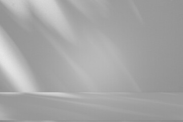 Aufkleber - Wall interior background, studio and backdrops show products.with shadow from window color white and grey. background for text insertion and presentation product	
