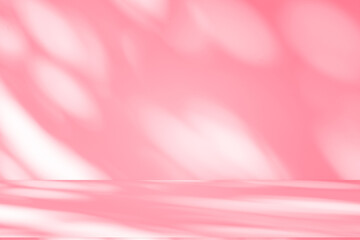 Aufkleber - Wall interior background, studio and backdrops show products.with shadow from window color pink background for text insertion and presentation interior decoration	
