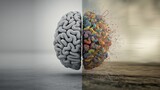 adhd, Divided Brain: A Visual Representation of Contrasting Mental States