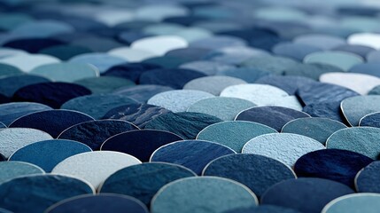 Poster - Abstract pattern of overlapping circles in shades of blue.