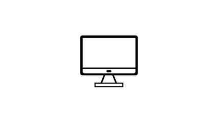 Poster - Simple minimalist computer monitor icon illustration depicting technology and information display on a white background suitable for web design and user interface elements.