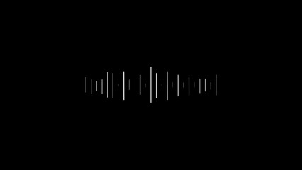 Poster - Minimalist sound wave design depicting audio frequency data visualization on a black backdrop suitable for music podcasts and audio related concepts
