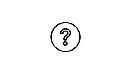 Poster - A simple black outline question mark icon enclosed in a circle isolated on a clean white background suitable for various graphic design applications