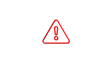 Poster - Red warning sign of exclamation point in a triangle on white background indicating alert caution and safety icon for web design and graphic elements