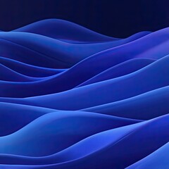 Poster - Serene Abstract Waves in Shades of Blue and Purple Undulating Flow