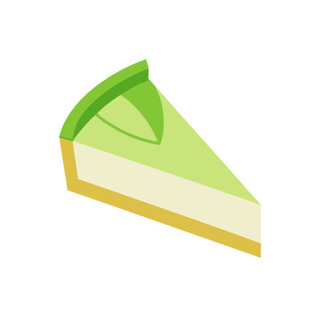 key lime pie slice on white background .svg