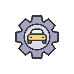 Poster - Modern Car Maintenance And Mechanical Service Featuring Automotive Gear
