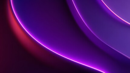 Fototapete - Abstract Curved Lines with Neon Purple and Pink Glow