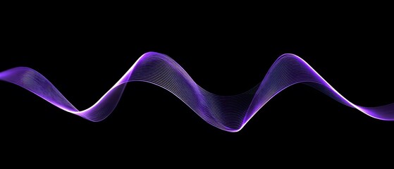 Poster - Purple Wavy Line on Black Background