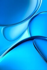 Poster - abstract blue curves: smooth intersecting lines in gradient shades