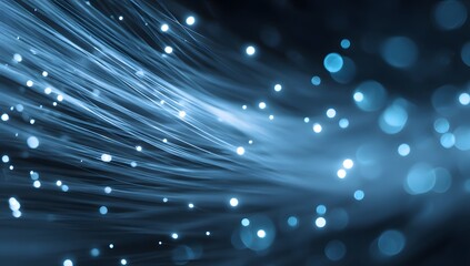 Poster - Fiber Optic Cables Emitting Light in a Dark Environment