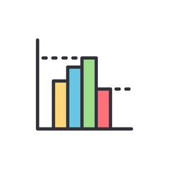 Poster - Colorful Bar Chart Icon Representing Financial Data Analysis