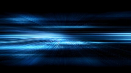 Poster - Dynamic Blue Light Streaks on a Dark Background