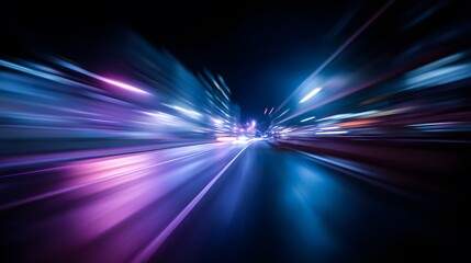 Poster - Dynamic Light Trails on a Night Road