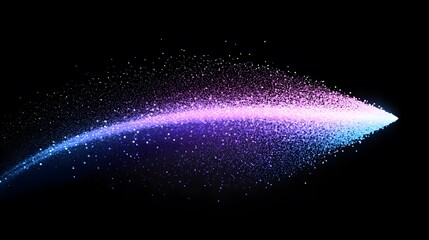 Poster - Gradient Sparkle Trail with Pink and Blue Hues on Black Background
