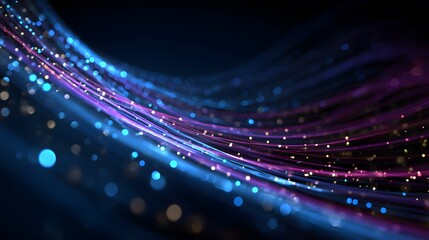 Poster - Vibrant Fiber Optic Streams with Bokeh Effects