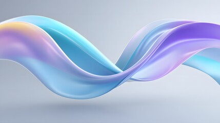 Poster - Abstract Flowing Ribbon in Pastel Colors