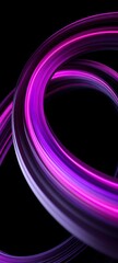 Fototapete - Vibrant Purple and Pink Light Trails Forming Abstract Curves on a Black Background