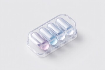 Aufkleber - clean minimalistic image showcasing single modern medication blister pack on stark white background