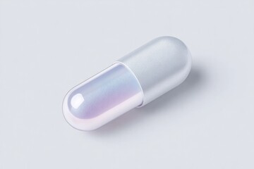 Poster - clean minimalistic image showcasing single modern medication blister pack on stark white background