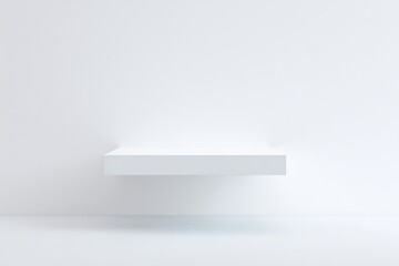 Poster - floating empty podium isolated on white background creates minimalistic scene