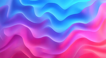 Fototapete - Abstract Wavy Gradient Background in Blue and Pink