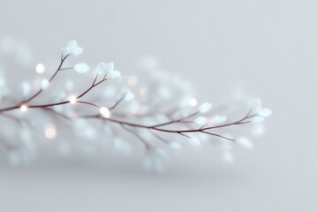 Poster - minimalistic arrangement of intertwined branches in soft focus symbolizing connection with ample copy space
