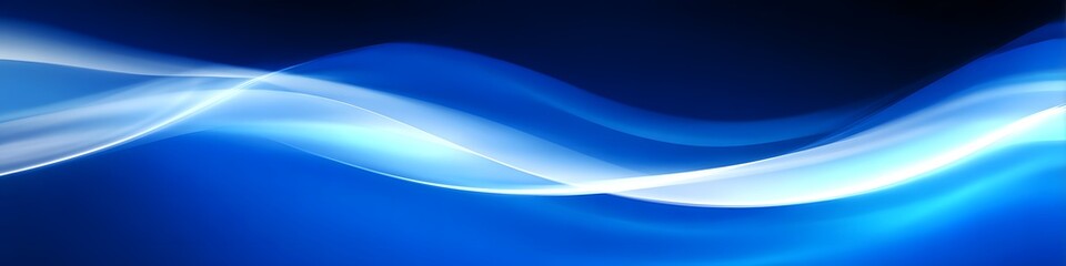 Fototapete - Abstract Blue Wave Design with Smooth Gradient and Dynamic Flow