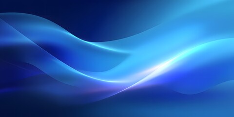 Fototapete - Abstract Blue Wavy Lines with Gradient Lighting