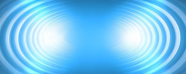 Poster - Radiant Blue Concentric Circles with Light Effects