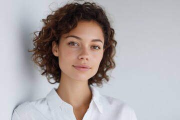 Poster - serene portrait of business professional in minimalistic setting with ample copy space surrounding individual