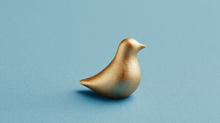 Poster - isolated golden eagle figurine represents usa independence day on solid blue background