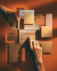 Aufkleber - Modern Voter Registration Interaction with Digital Interface in Warm Earth Tones - Editorial Style Promoting Online Civic Engagement and Accessibility