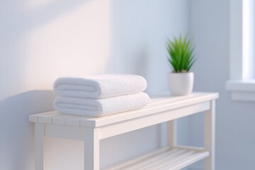 Poster - capture bright minimalistic entryway with single coat rack and copy space