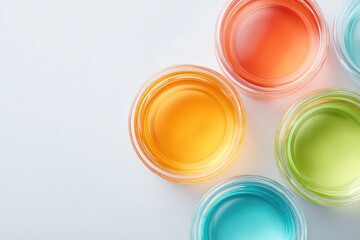 Poster - close-up minimalist arrangement of assorted drinks in elegant glassware on pristine white background