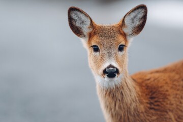 Poster - close-up of city-dwelling animal against minimalist urban backdrop emphasizing negative space and simplicity