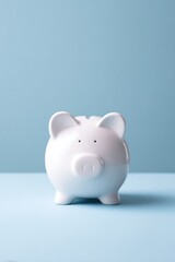Poster - close-up of minimalist piggy bank against clean background