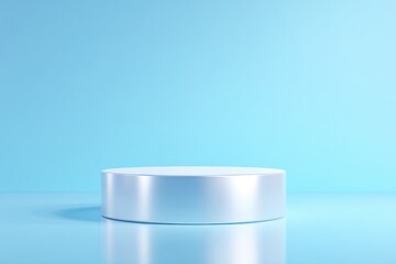 Poster - empty podium with reflective mirror surface perfect for showcasing simplicity