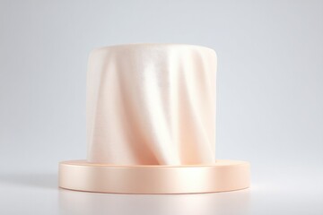 Poster - minimalistic empty podium draped with elegant fabric perfect for showcasing products with ample copy space