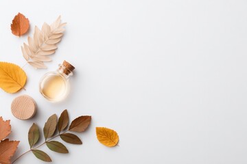 Poster - minimalistic setup highlighting seasonal fragrances with space for text
