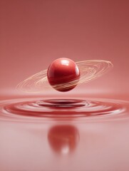 Poster - Quantum Simulator Atomic Structure with Orbital Particle Paths Hovering Over Reflective Surface - Tech Visualization for Scientific Education and Modern Computing