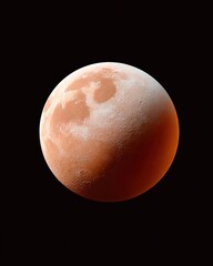 Poster - Detailed Lunar Eclipse Full Moon with Prominent Craters and Rusty Surface Texture Against Black Sky for Cosmic and Astrological Content