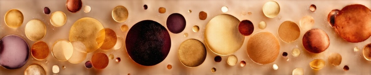 Poster - Lunar Eclipse Metallic Paper Flecks Scattered on Transparent Surface with Circular Elements in Minimalist Cosmic Design for Graphic Artists and Branding