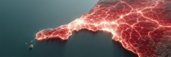 Aufkleber - High-definition satellite night view of Turkey with illuminated city lights and transportation networks highlighting urban growth and strategic continental connectivity