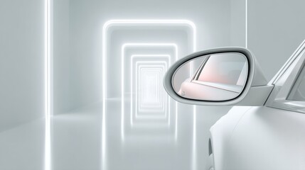 Poster - Advanced Vehicle Sensor and Camera Array Integrated into Windshield with Futuristic Lighting Highlighting Automotive Safety Technology for Accident Prevention