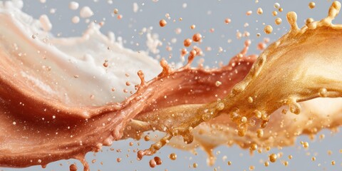 Poster - Vibrant Liquid Splash with Dynamic Fluid Motion and Frozen Droplets on Transparent Background for Refreshment and Energy Promotion