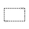 © MDSAJIB - Rectangular dashed line frame with scissors icon isolated on transparent background