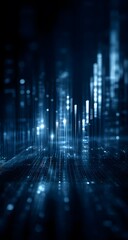 Poster - Digital Data Stream with Blue Light Effects